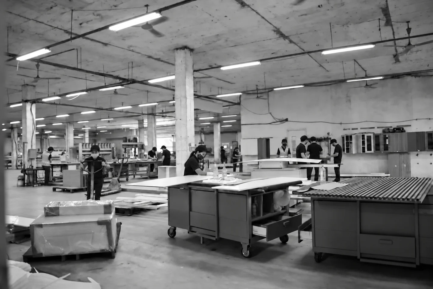 The production floor at Phu Nghia, Hanoi