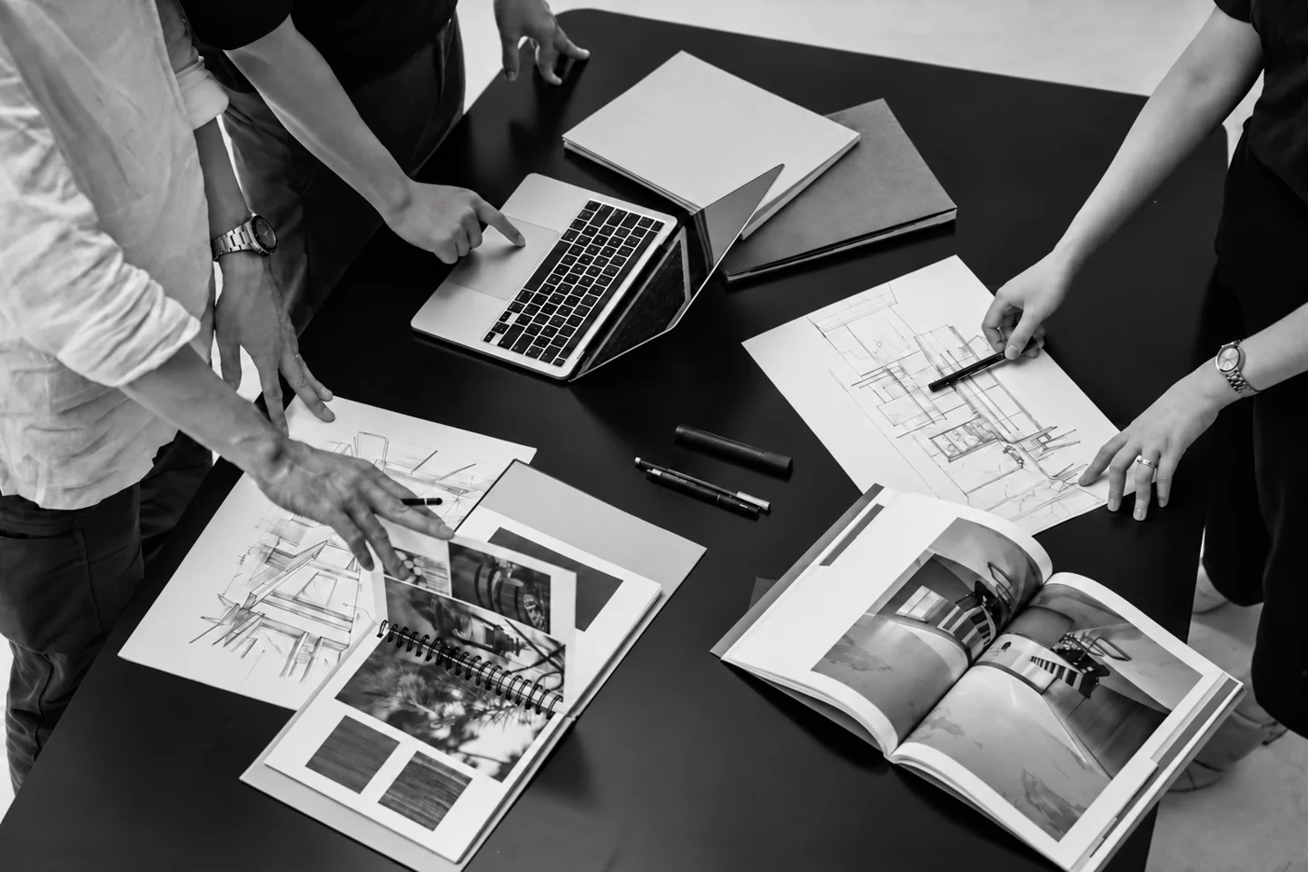 Drawings, material references and technical coordination